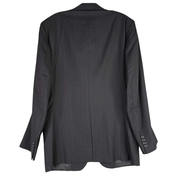 Burberry Blazer Mens 44 R PinStriped Wool Sport Coat Suit Jacket Vintage Gray - Picture 3 of 13